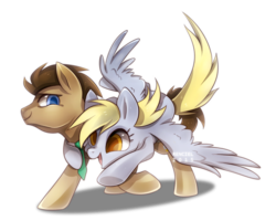Size: 1000x800 | Tagged: safe, artist:renciel, derpy hooves, doctor whooves, time turner, earth pony, pegasus, pony, g4, female, hug, male, mare, ship:doctorderpy, shipping, simple background, stallion, straight, transparent background
