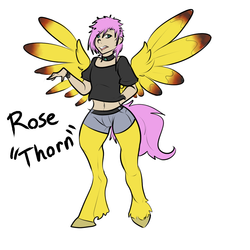 Size: 1000x1000 | Tagged: safe, artist:sterks, oc, oc only, oc:thorn, satyr, belly button, midriff, offspring, parent:fluttershy