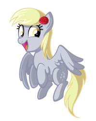 Size: 1944x2448 | Tagged: safe, artist:thecheeseburger, derpy hooves, pegasus, pony, g4, female, mare, open mouth, rose, simple background, solo, transparent background