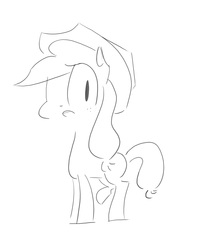 Size: 1732x2088 | Tagged: safe, artist:theonlywolf100, applejack, g4, cute, female, monochrome, sketch, solo