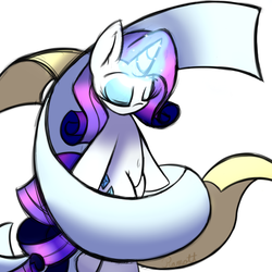 Size: 1400x1400 | Tagged: safe, artist:ramott, rarity, pony, g4, fabric, female, simple background, solo, white background