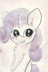 Size: 681x1009 | Tagged: safe, artist:slightlyshade, rarity, g4, female, solo, traditional art