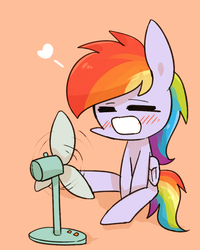 Size: 800x1000 | Tagged: safe, artist:joycall6, rainbow dash, g4, blushing, fan, female, heart, open mouth, solo