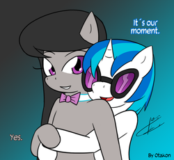 Size: 984x906 | Tagged: safe, artist:otakon, dj pon-3, octavia melody, vinyl scratch, g4, female, lesbian, ship:scratchtavia, shipping