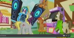 Size: 797x415 | Tagged: safe, screencap, button mash, dance fever, dj pon-3, hugh jelly, octavia melody, vinyl scratch, earth pony, pony, g4, slice of life (episode), colt, liquid button, male, salt lick, stallion, wubcart