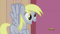 Size: 500x281 | Tagged: safe, screencap, derpy hooves, pegasus, pony, g4, slice of life (episode), animated, clapping, cute, derpabetes, discovery family logo, female, floating, mare, solo, talking