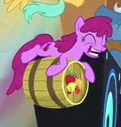 Size: 291x306 | Tagged: safe, screencap, berry punch, berryshine, earth pony, pony, g4, slice of life (episode), barrel, faic, female, lowres, mare, so fucking happy