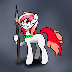 Size: 1200x1200 | Tagged: safe, artist:fullmetalpikmin, oc, oc only, necklace, solo, spear