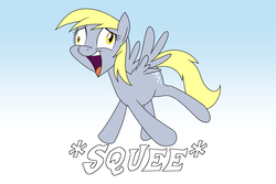 Size: 2400x1600 | Tagged: safe, artist:mofetafrombrooklyn, derpy hooves, pegasus, pony, g4, slice of life (episode), cute, derpabetes, female, flying, mare, solo, squee