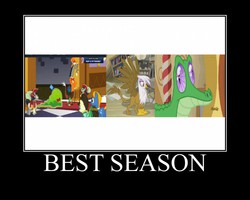 Size: 750x600 | Tagged: safe, discord, fine line, gilda, gummy, maxie, perfect pace, smooze, griffon, g4, make new friends but keep discord, slice of life (episode), the lost treasure of griffonstone, best season, motivational poster, royal decree