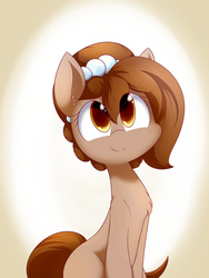 Size: 2700x3600 | Tagged: safe, artist:dshou, oc, oc only, oc:brownie bun, earth pony, pony, cute, female, high res, mare, ocbetes, smiling, solo
