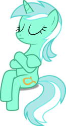 Size: 3000x5727 | Tagged: safe, artist:dashiesparkle, lyra heartstrings, pony, g4, slice of life (episode), crossed hooves, eyes closed, female, simple background, sitting, solo, transparent background, vector