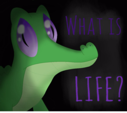 Size: 900x800 | Tagged: safe, artist:chanceyb, gummy, alligator, reptile, g4, slice of life (episode), gummy the deep thinker, solo, that was fast, what is life