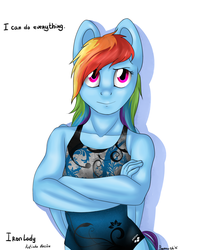 Size: 1900x2400 | Tagged: safe, artist:gluxar, rainbow dash, anthro, g4, athlete, clothes, crossed arms, female, simple background, solo, swimmer, swimsuit