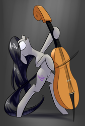Size: 1181x1748 | Tagged: dead source, safe, artist:underpable, octavia melody, earth pony, pony, g4, slice of life (episode), cello, female, mare, musical instrument, open mouth, solo