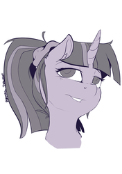 Size: 1200x1700 | Tagged: safe, artist:evehly, twilight sparkle, g4, alternate hairstyle, female, ponytail, solo