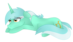 Size: 943x543 | Tagged: safe, artist:greymirror, lyra heartstrings, pony, unicorn, g4, female, prone, sad, simple background, solo, transparent background