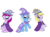 Size: 1024x765 | Tagged: safe, artist:dulcechica19, fuchsia blush, lavender lace, trixie, pony, equestria girls, g4, my little pony equestria girls: rainbow rocks, equestria girls ponified, female, human pony trixie, ponified, simple background, transparent background, trio, trixie and the illusions