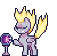 Size: 200x196 | Tagged: safe, artist:mrponiator, derpy hooves, pegasus, pony, g4, slice of life (episode), animated, derpy being derpy, female, mare, pixel art, plasma ball, season 5 pixel art, simple background, solo, transparent background
