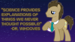 Size: 1920x1080 | Tagged: safe, doctor whooves, time turner, earth pony, pony, g4, slice of life (episode), astronomy, male, moon, physics, quote, science, space, stallion