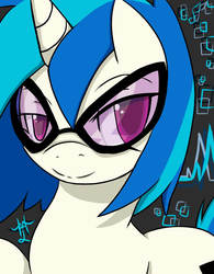 Size: 778x1000 | Tagged: safe, artist:yoichi-hayabusa, dj pon-3, vinyl scratch, g4, female, solo