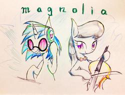 Size: 1024x780 | Tagged: safe, artist:91o42, dj pon-3, octavia melody, vinyl scratch, g4, traditional art