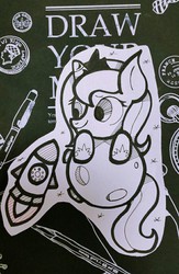Size: 627x959 | Tagged: safe, artist:patterndream, princess luna, g4, female, moon, s1 luna, solo, tangible heavenly object