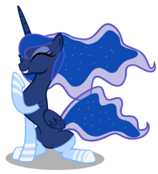 Size: 5000x5500 | Tagged: safe, artist:cencerberon, princess luna, pony, g4, .svg available, absurd resolution, clothes, female, laughing, show accurate, simple background, sitting, socks, solo, striped socks, transparent background, vector