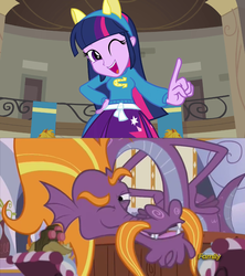 Size: 800x901 | Tagged: safe, screencap, matilda, steven magnet, twilight sparkle, equestria girls, g4, my little pony equestria girls, slice of life (episode), comparison, helping twilight win the crown, wink