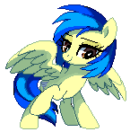 Size: 145x147 | Tagged: safe, artist:pepooni, oc, oc only, oc:silvia windmane, pegasus, pony, looking at you, pixel art, solo