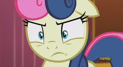 Size: 850x466 | Tagged: safe, screencap, bon bon, sweetie drops, earth pony, pony, g4, slice of life (episode), angry, bon bon is not amused, female, mare, reaction image, solo