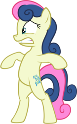 Size: 3000x4798 | Tagged: safe, artist:scourge707, bon bon, sweetie drops, earth pony, pony, g4, slice of life (episode), belly, bipedal, female, scared, simple background, solo, transparent background, vector