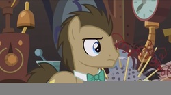 Size: 1279x712 | Tagged: safe, screencap, doctor whooves, time turner, earth pony, pony, g4, slice of life (episode), broken image, male, meme, stallion, youtube caption