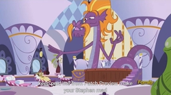 Size: 1279x712 | Tagged: safe, screencap, matilda, steven magnet, donkey, sea serpent, g4, my little pony: friendship is magic, slice of life (episode), fabulous, meme, youtube caption