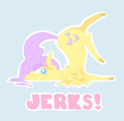 Size: 1207x1172 | Tagged: safe, artist:burrburro, fluttershy, pegasus, pony, g4, face down ass up, faceplant, female, profile, simple background, solo, tripped, wings