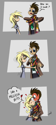 Size: 1080x2414 | Tagged: safe, artist:quynzel, derpy hooves, doctor whooves, time turner, human, g4, slice of life (episode), assertive, blushing, comic, female, humanized, male, scene interpretation, ship:doctorderpy, shipping, straight