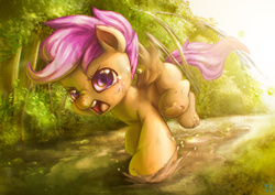 Size: 3508x2480 | Tagged: safe, artist:mrs1989, scootaloo, g4, crying, female, high res, mud, solo