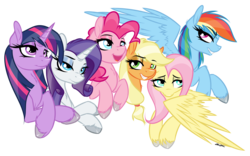 Size: 7200x4500 | Tagged: safe, artist:strachattack, applejack, fluttershy, pinkie pie, rainbow dash, rarity, twilight sparkle, g4, absurd resolution, mane six