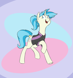 Size: 1600x1700 | Tagged: safe, artist:yeendip, allie way, pony, unicorn, g4, open mouth, raised hoof, solo, underhoof