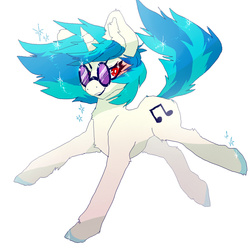 Size: 1000x1000 | Tagged: safe, artist:mutt-mutt, dj pon-3, vinyl scratch, pony, unicorn, g4, cutie mark, female, simple background, solo, sunglasses, white background