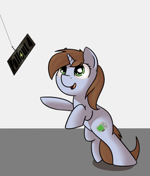 Size: 2551x3000 | Tagged: safe, artist:neuro, oc, oc only, oc:littlepip, pony, unicorn, fallout equestria, fallout, fallout 4, fanfic, fanfic art, female, high res, hooves, horn, mare, open mouth, solo