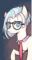 Size: 619x1135 | Tagged: safe, artist:beaty, coco pommel, g4, alternate hairstyle, female, glasses, solo