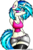 Size: 700x1059 | Tagged: safe, artist:sparkdraws, dj pon-3, vinyl scratch, anthro, g4, belly button, breasts, busty vinyl scratch, cleavage, clothes, ear piercing, female, piercing, shorts, simple background, socks, tank top, transparent background, unamused, wide hips