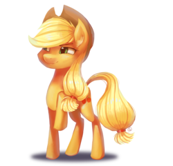 Size: 2073x2000 | Tagged: safe, artist:siffou, applejack, g4, female, high res, raised hoof, simple background, solo, transparent background