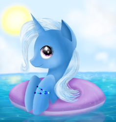 Size: 870x918 | Tagged: safe, artist:chanceyb, trixie, pony, unicorn, g4, female, inner tube, mare, solo