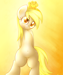 Size: 3100x3700 | Tagged: safe, artist:heavymetalbronyyeah, derpy hooves, pony, semi-anthro, g4, belly button, bipedal, cute, derpabetes, diabetes, female, high res, muffin, solo, standing