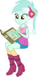 Size: 3000x6031 | Tagged: safe, artist:ruinedomega, lyra heartstrings, pony, equestria girls, g4, book, counter-humie, female, hippology, in-universe pegasister, lyra the pegasister, reading, simple background, sitting, sitting lyra, solo, that human sure does love ponies, that human sure loves ponies, transparent background