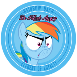 Size: 1280x1280 | Tagged: safe, rainbow dash, g4, do i look angry, female, solo, text