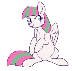 Size: 500x493 | Tagged: safe, artist:lulubell, blossomforth, oc, pony, g4, chubby, female, mare, pony oc, simple background, solo, transparent background