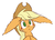 Size: 500x361 | Tagged: safe, artist:heir-of-rick, applejack, monster pony, original species, tatzlpony, g4, big ears, floppy ears, impossibly large ears, sad, tatzljack